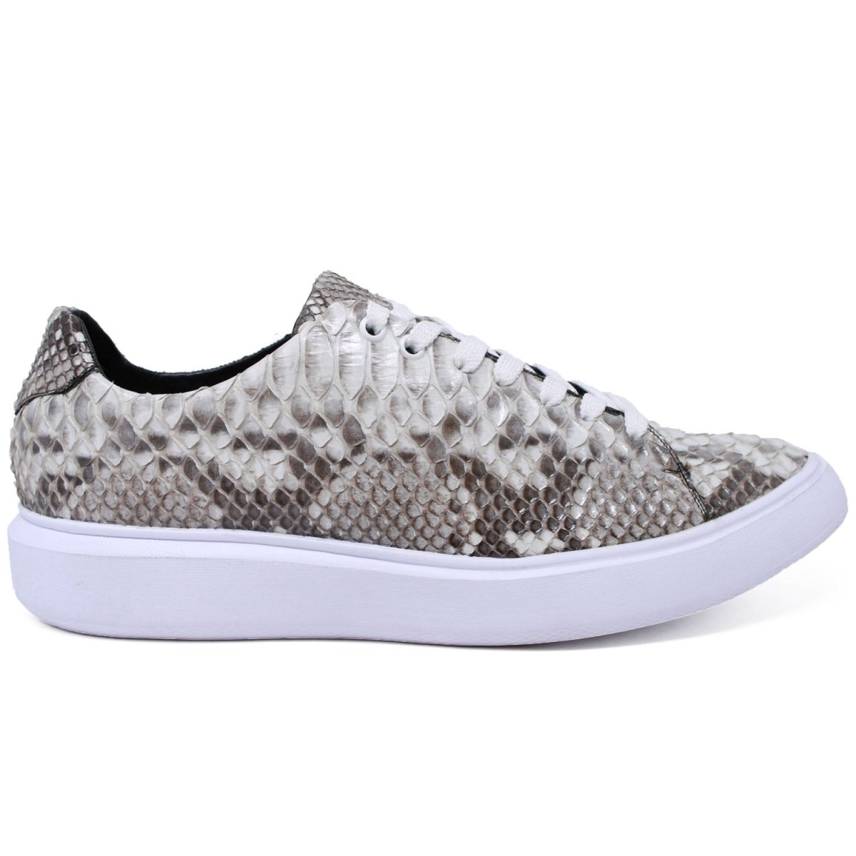 Men's Genuine Full Python Skin Sneakers - Natural - 6