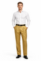 Men's Gold Dress Pants 2-Pleats with Cuff Hem-New Designer Collection