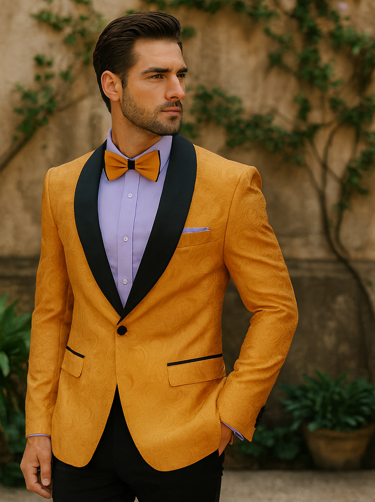 Luxury Gold Dinner Jacket for Men â€“ Stylish Tuxedo Outfit - 34 Short or Extra Small