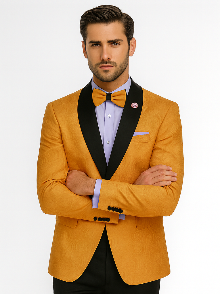 Luxury Gold Dinner Jacket for Men – Stylish Tuxedo Outfit - 34 Short or Extra Small