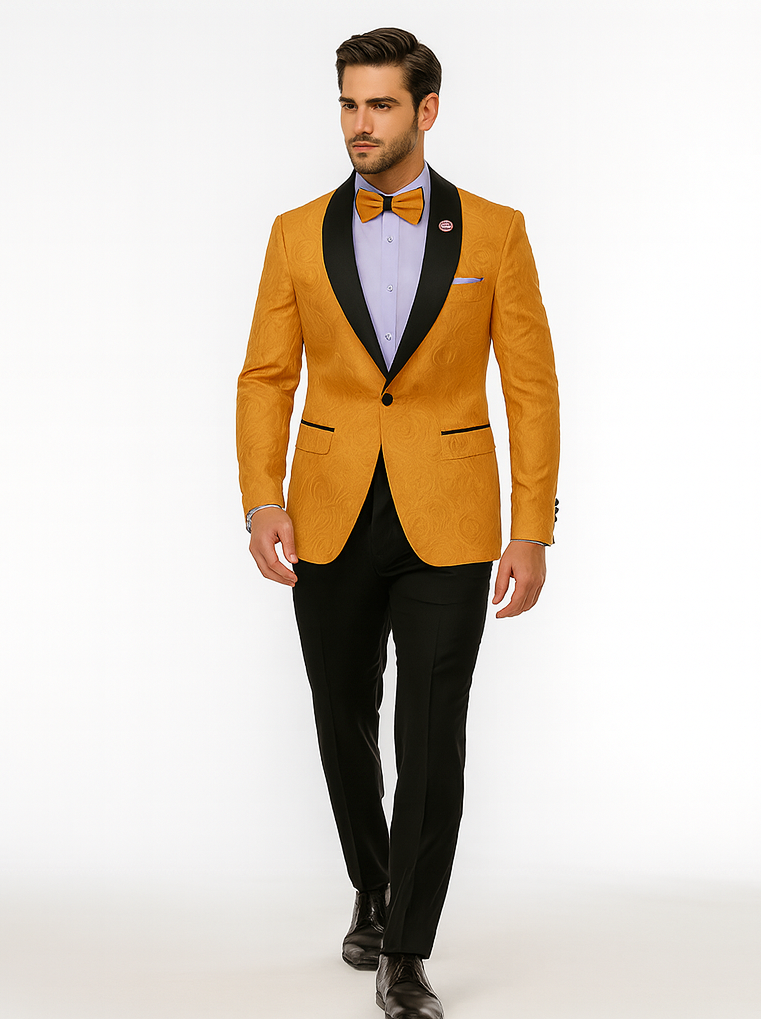 Luxury Gold Dinner Jacket for Men – Stylish Tuxedo Outfit - 34 Short or Extra Small