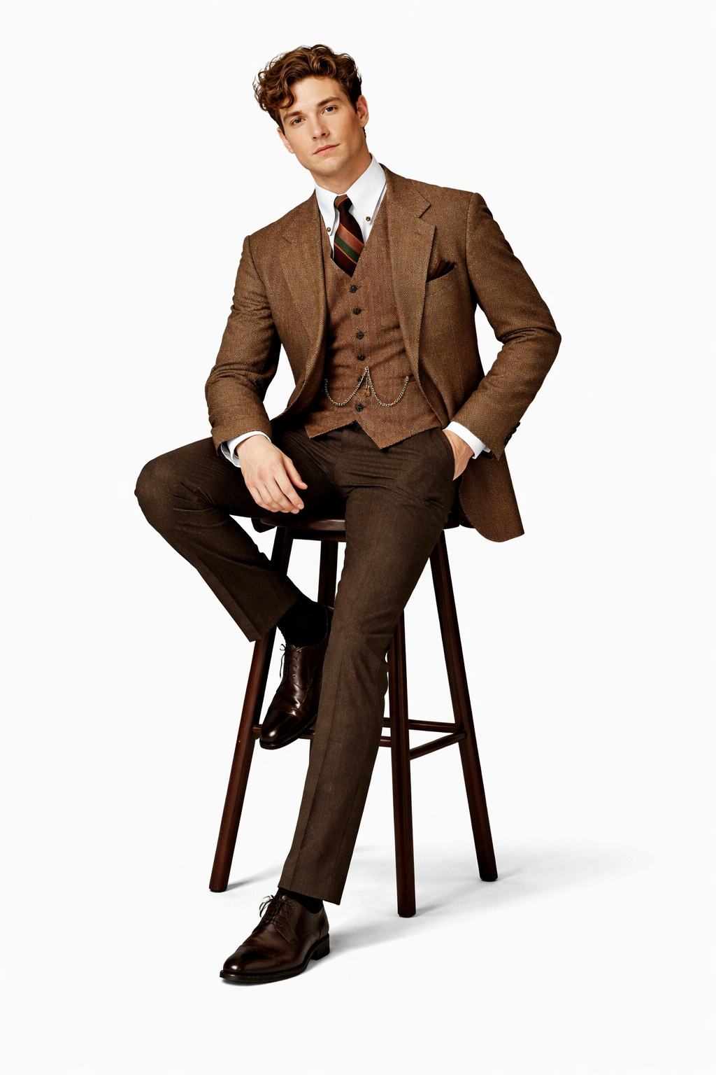 Mens Great Gatsby Costume - Great Gatsby Suit - Gatsby Clothes (Vest + Pants + Suit Shirt Tie Package)-New Designer Collection - 38 Short Jacket+32 Waist Adjustable 28to34)(Height: 5 4 to5 7 )(Neck  15-16.5)S-M)