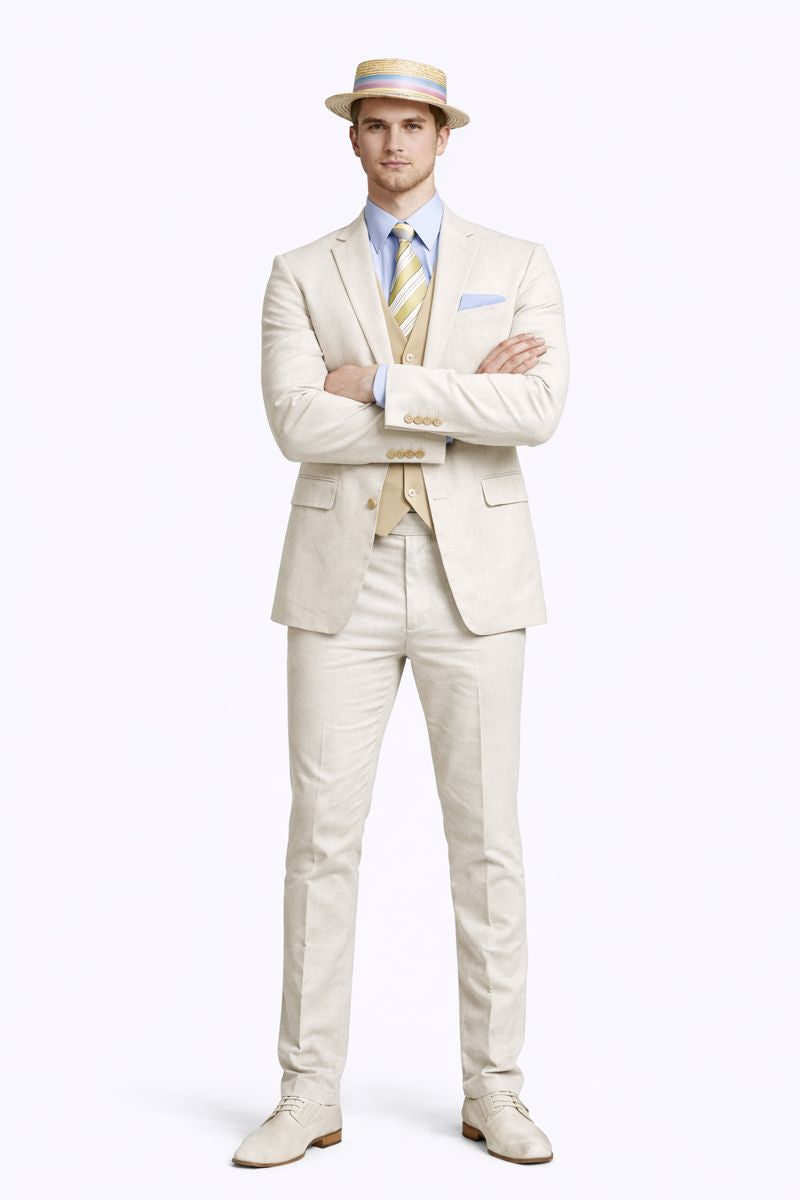 Mens Great Gatsby Costume - Great Gatsby Suit - Gatsby Clothes (Vest + Pants + Suit Shirt Tie Package)-New Designer Collection