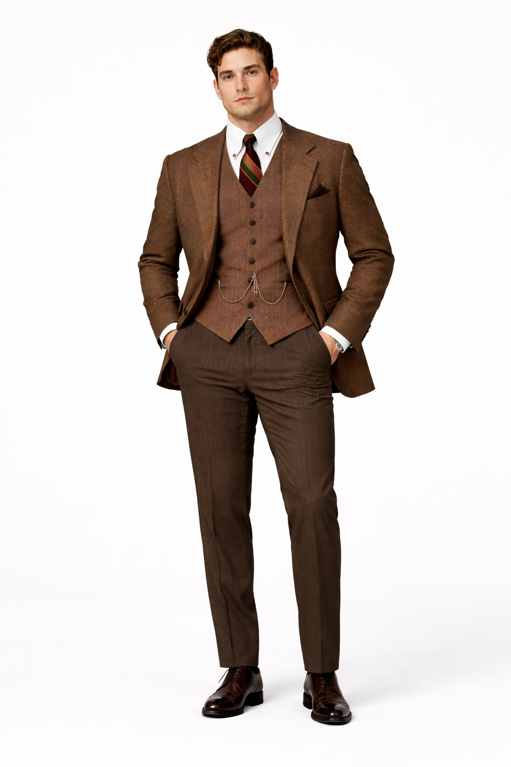 Mens Great Gatsby Costume - Great Gatsby Suit - Gatsby Clothes (Vest + Pants + Suit Shirt Tie Package)-New Designer Collection - 38 Short Jacket+32 Waist Adjustable 28to34)(Height: 5 4 to5 7 )(Neck  15-16.5)S-M)