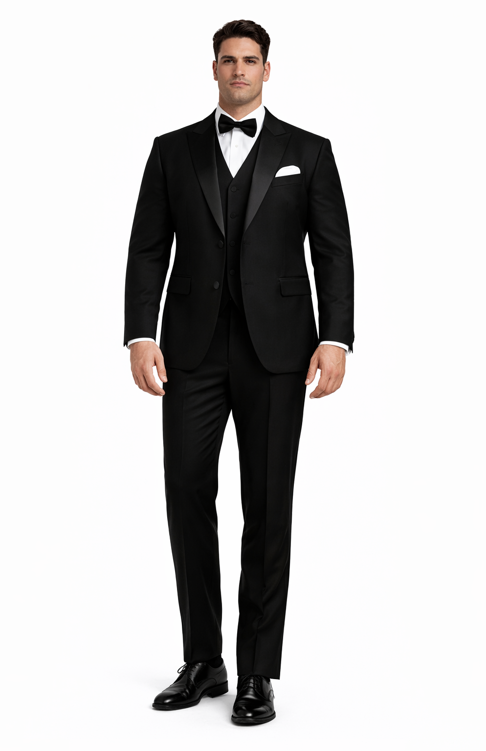Mens Great Gatsby | Leonardo Discaprio Vested Black 2 button  Tuxedo