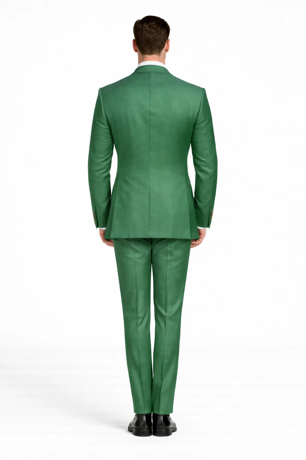 Menâ€™s Green Slim Fit Suit by Rossiman â€“ Stylish Double-Breasted Vest & Flat Front Pants - 36 Regular Jacket+30 Waist Adjustable 26to32)Height: 5'7"-6')(Neck: 14.5-16:S)