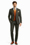 Mens Green Suit - Designer Brand Suit No Pleated Pants Modern Fit-New Designer Collection