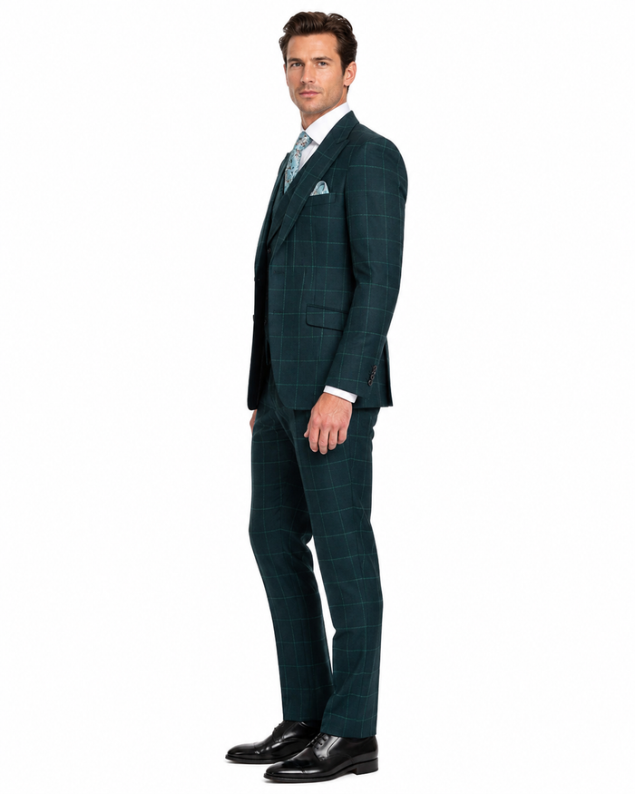 Mens Green Wool Suit - Any Brand Style Size