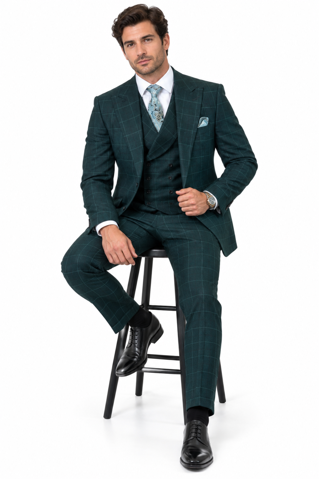 Mens Green Wool Suit - Any Brand Style Size