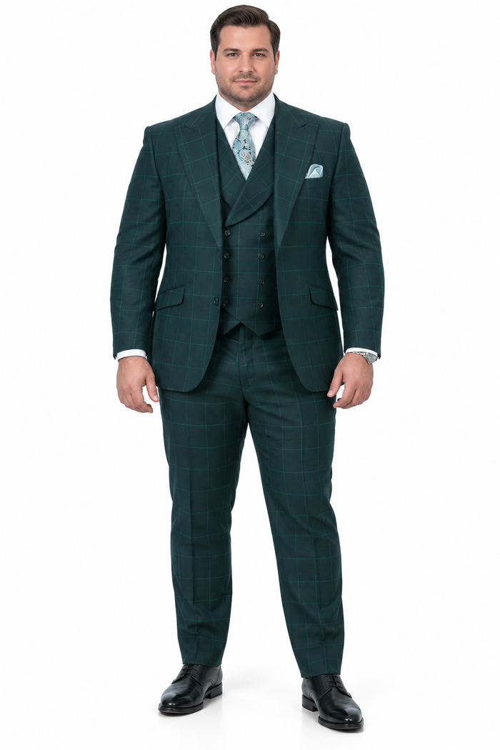 Mens Green Wool Suit - Any Brand Style Size