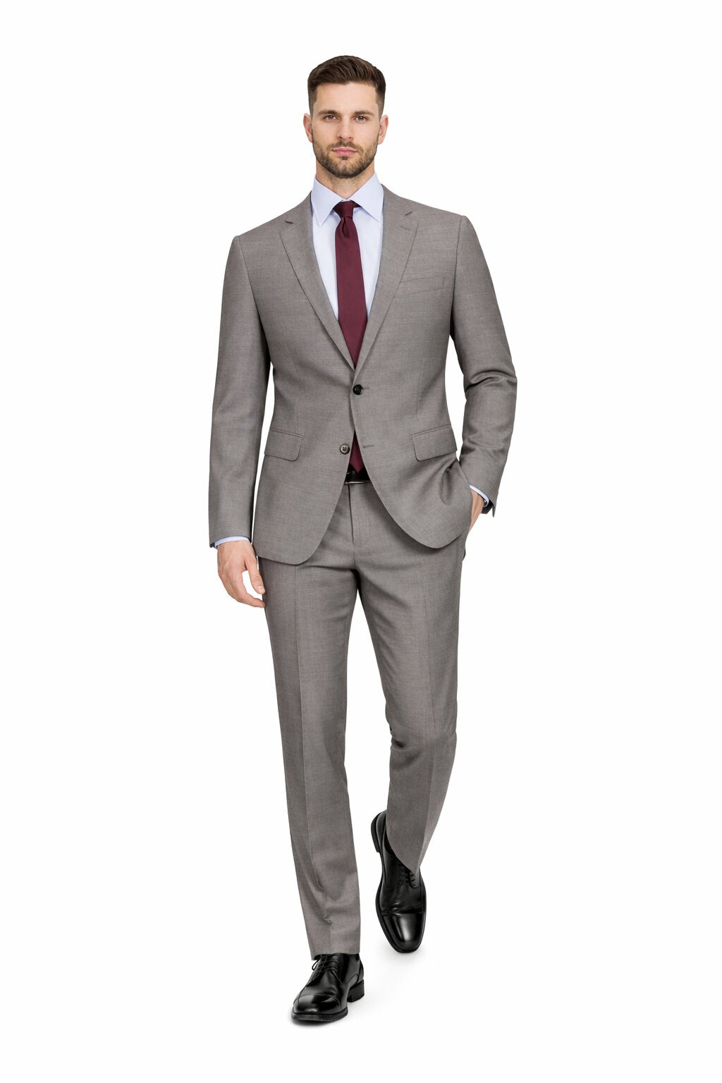 Slim Fit Tiglio Wool Suit – Modern Tailored Two-Piece Formal Suit - 34 Short or Extra Small