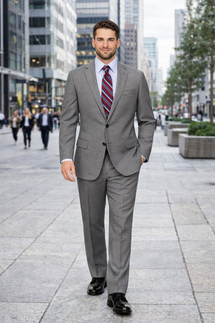Modern Fit Tiglio Wool Double-Breasted Suit Premium Tailored Formal Suit