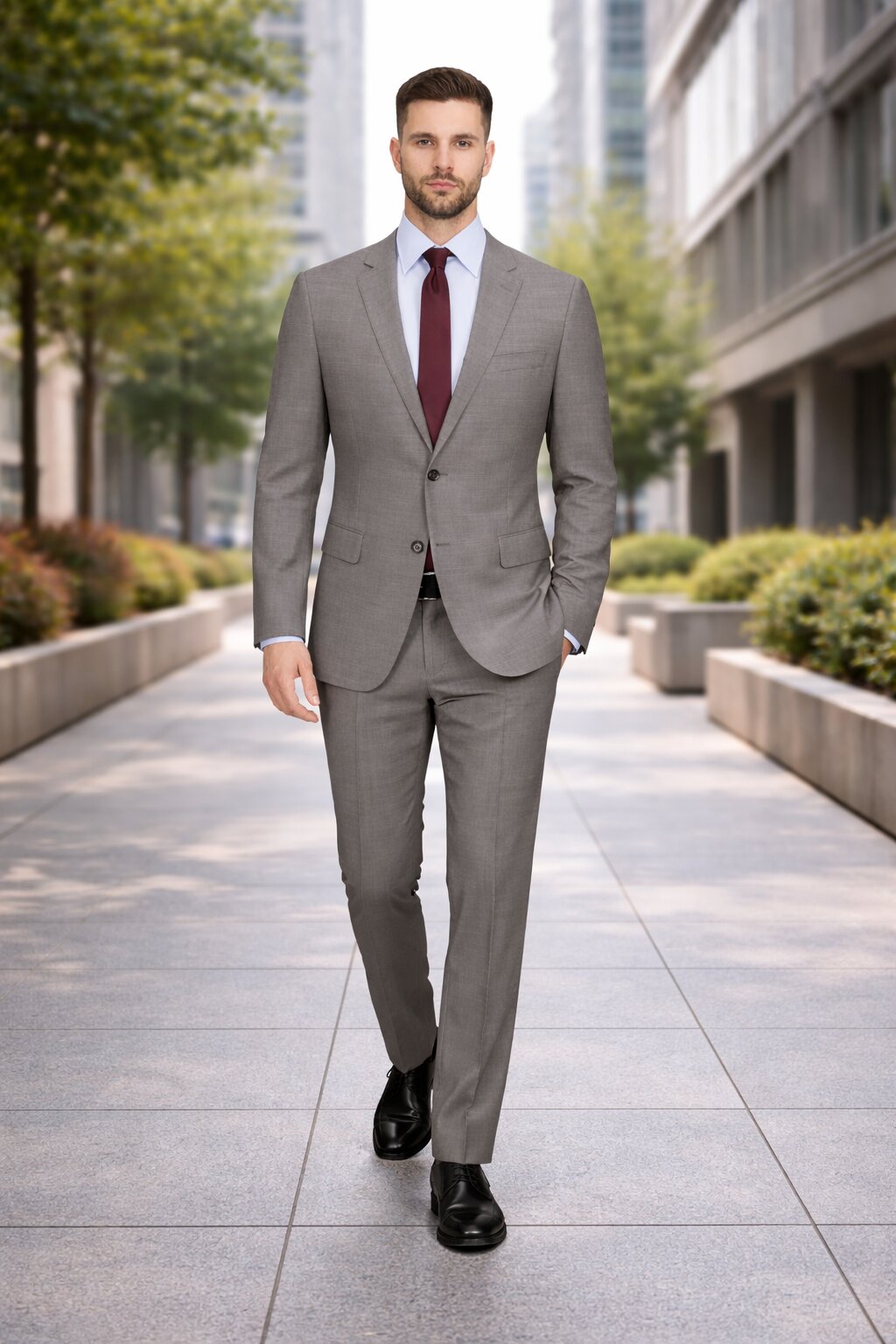 Slim Fit Tiglio Wool Suit – Modern Tailored Two-Piece Formal Suit - 34 Short or Extra Small