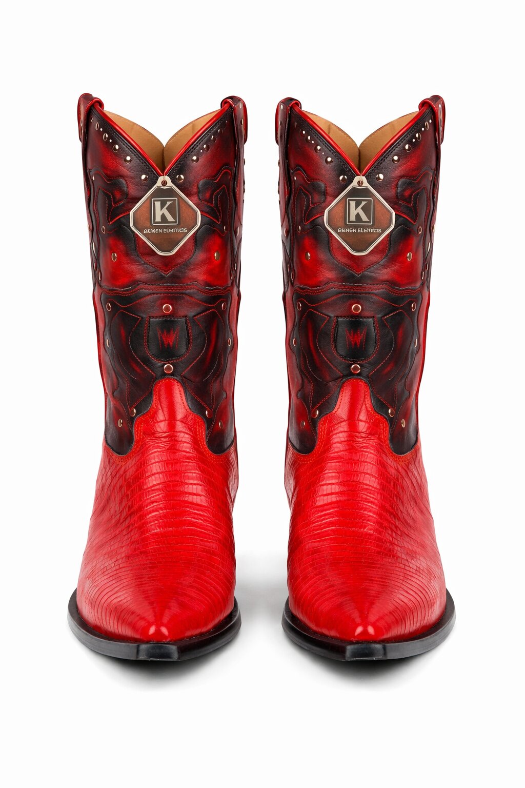 Men's King Exotic Boots Teju Lizard 3x Toe Red (495vf0712) - 6 E