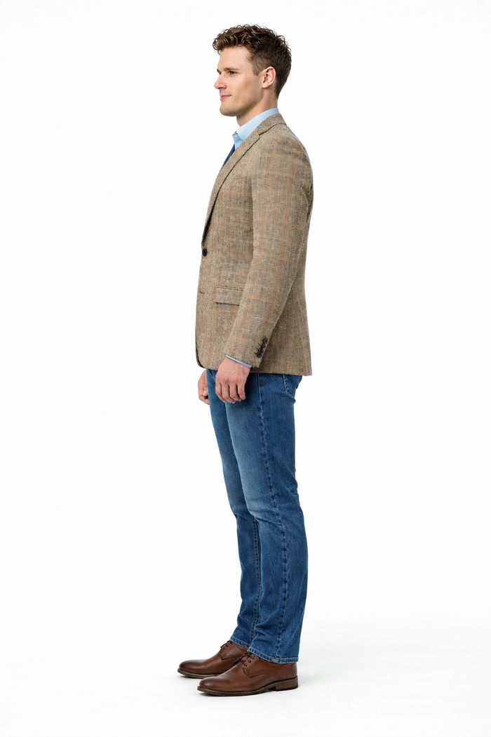 Mens Harris Tweed Jacket in Brown-New Designer Collection