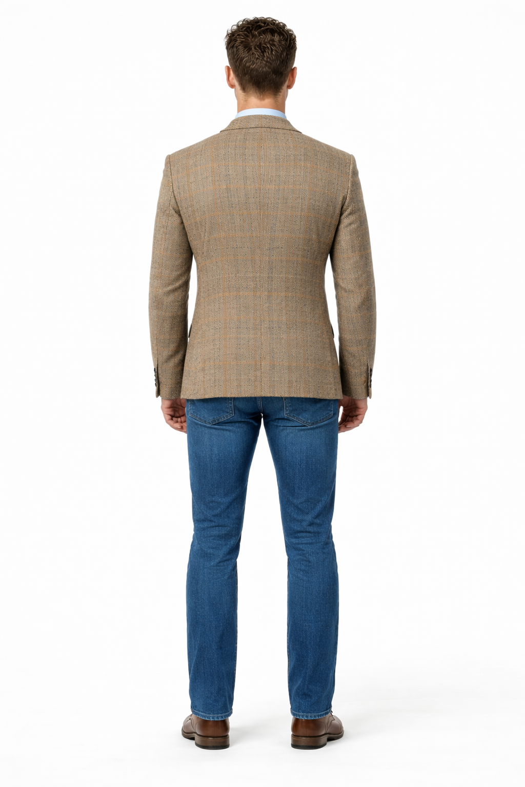 Mens Harris Tweed Jacket in Brown-New Designer Collection - 52 Long