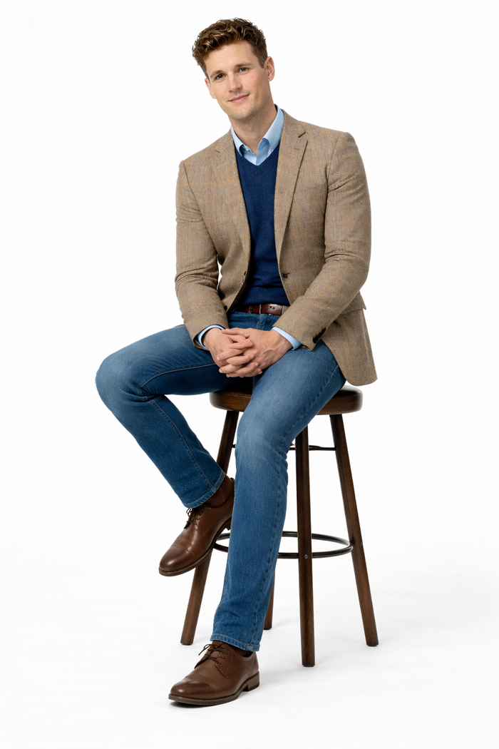 Mens Harris Tweed Jacket in Brown-New Designer Collection