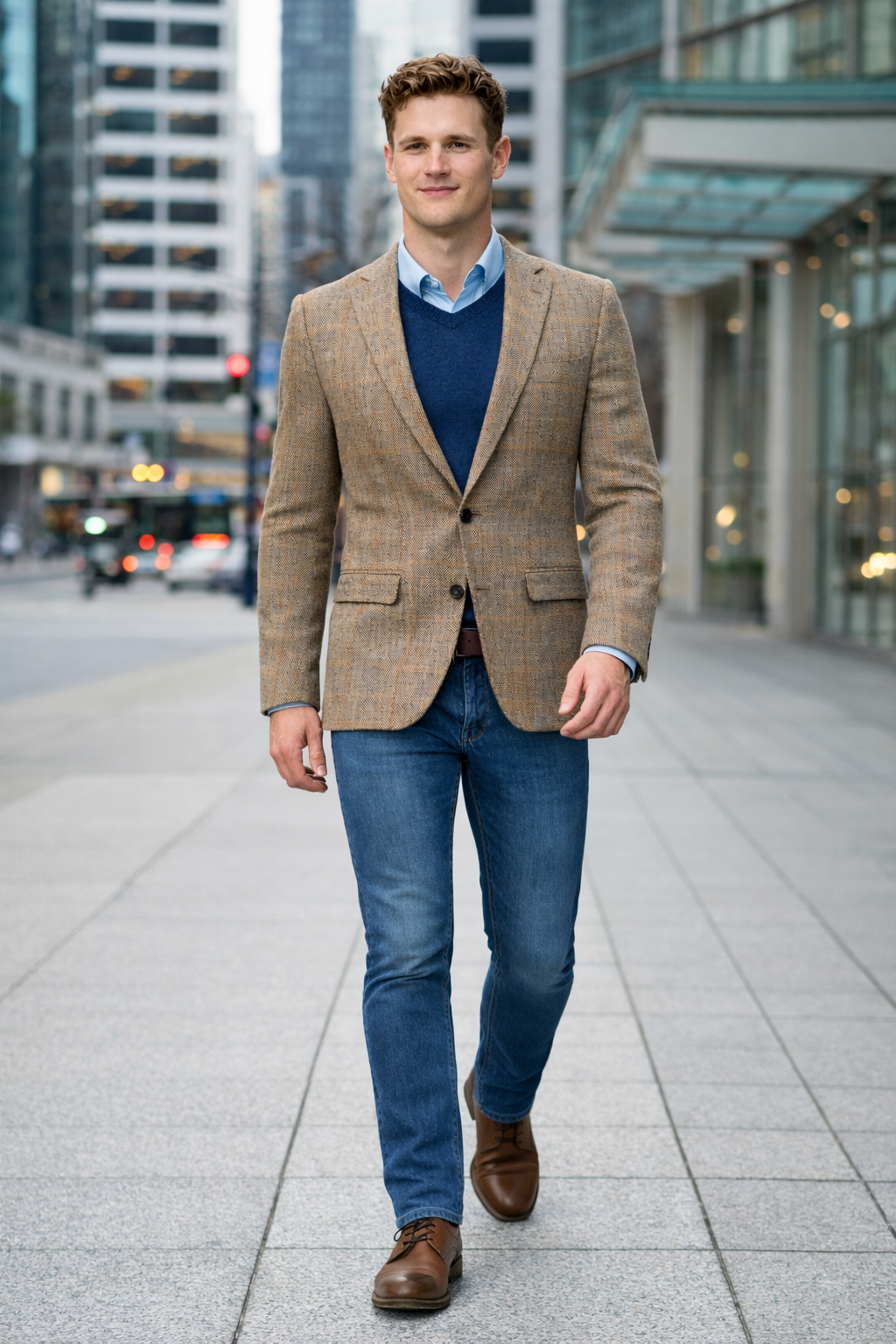 Mens Harris Tweed Jacket in Brown-New Designer Collection - 52 Long