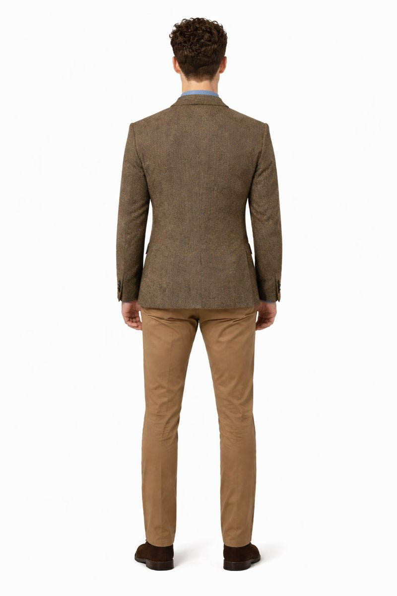 Mens Harris Tweed Jacket in Green-New Designer Collection - 52 Long