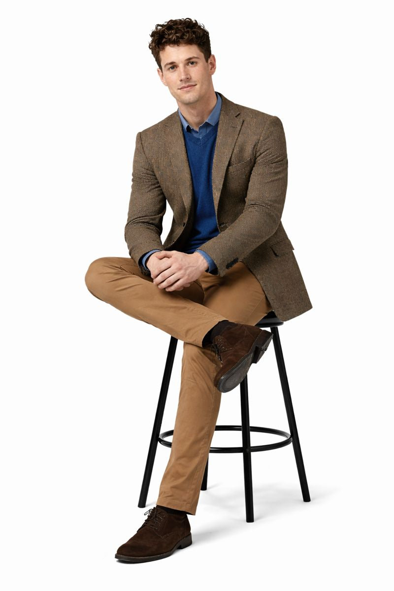 Mens Harris Tweed Jacket in Green-New Designer Collection - 52 Long