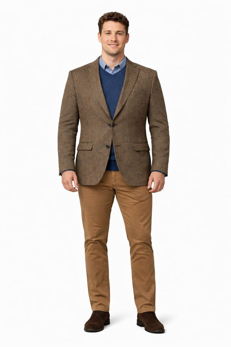 Mens Harris Tweed Jacket in Green-New Designer Collection - 52 Long