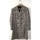 Mens Houndstooth Cream and Black Overcoat