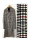 Mens Houndstooth Six Button Front Double Breasted Wool Overcoat