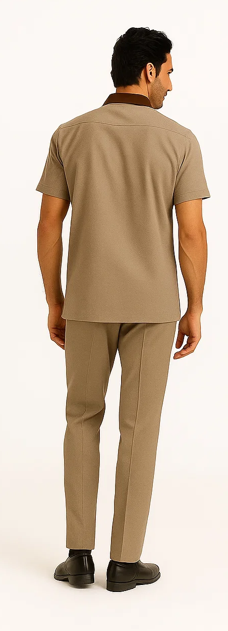 Mens Houndstooth Walking Suit by Dreams by Zacchi – 2 Piece Lei sure Set in brown/tan- $99 - S/30