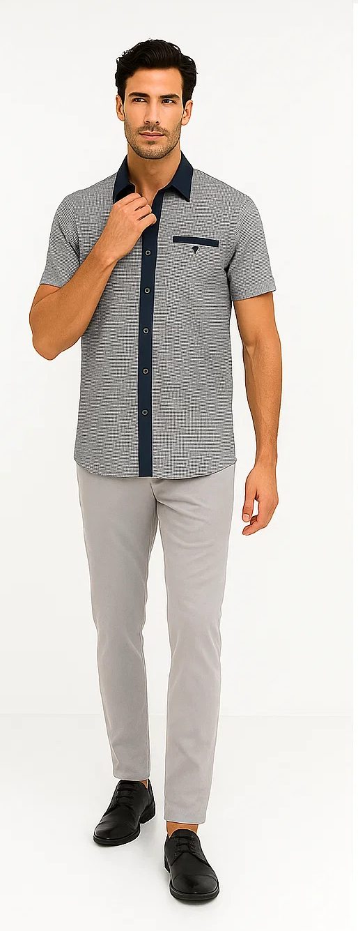 Mens Houndstooth Walking Suit by Dreams by Zacchi - 2 Piece Lei sure Set in navy/white- $99