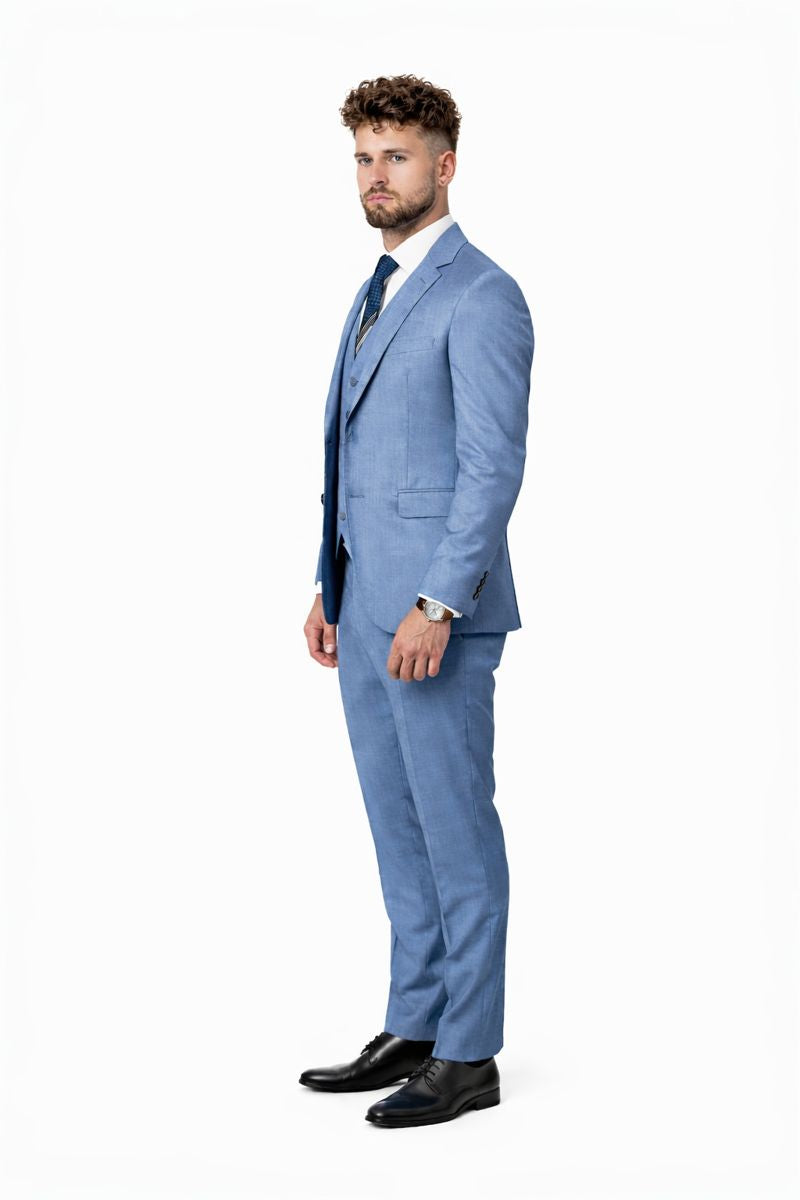 Mens Ice Blue Suit-New Designer Collection - 38 Short Jacket+32 Waist Adjustable 28to34)(Height: 5 4 to5 7 )(Neck  15-16.5)S-M)