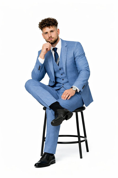 Mens Ice Blue Suit-New Designer Collection