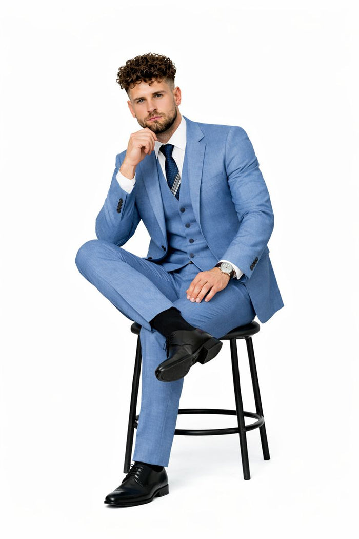 Mens Ice Blue Suit-New Designer Collection