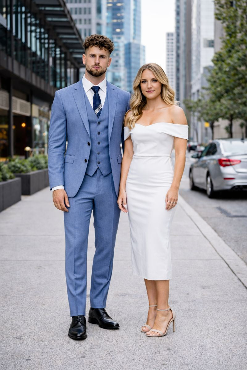 Mens Ice Blue Suit-New Designer Collection - 38 Short Jacket+32 Waist Adjustable 28to34)(Height: 5 4 to5 7 )(Neck  15-16.5)S-M)