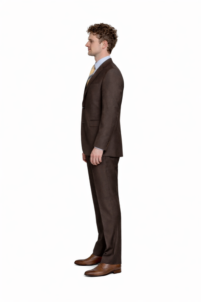 Men's Inexpensive Affordable Discounted and Silk Blend Authentic - Brown Suit-New Designer Collection