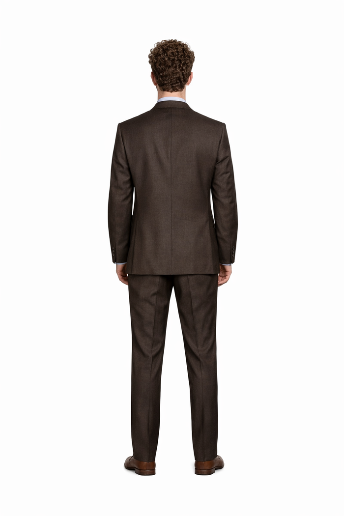 Men's Inexpensive Affordable Discounted and Silk Blend Authentic - Brown Suit-New Designer Collection