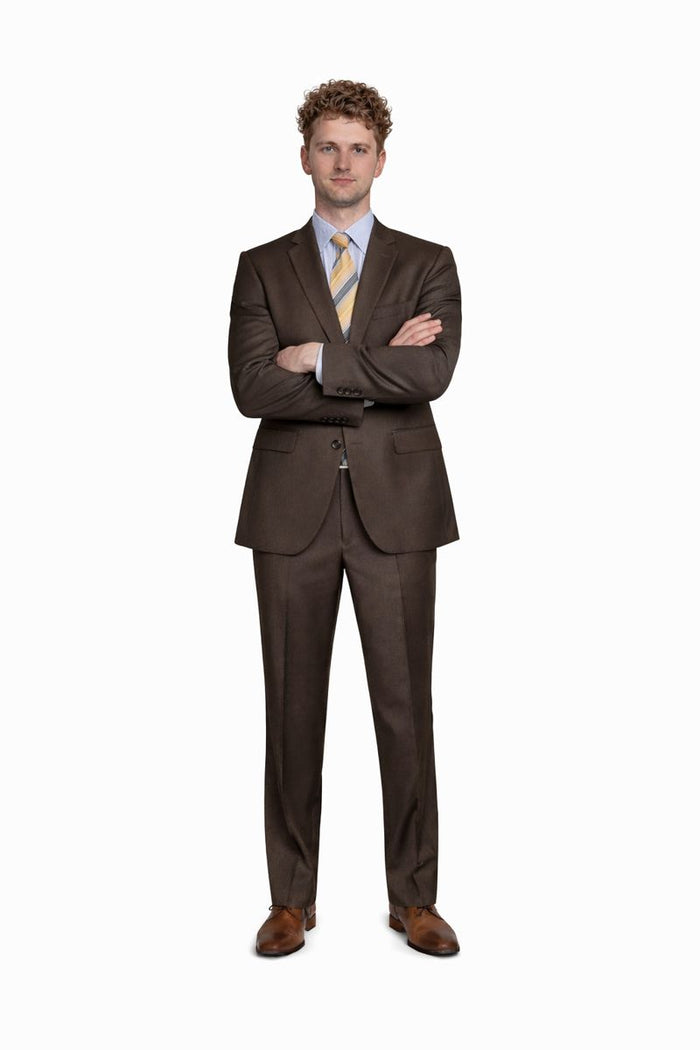 Men's Inexpensive Affordable Discounted and Silk Blend Authentic - Brown Suit-New Designer Collection