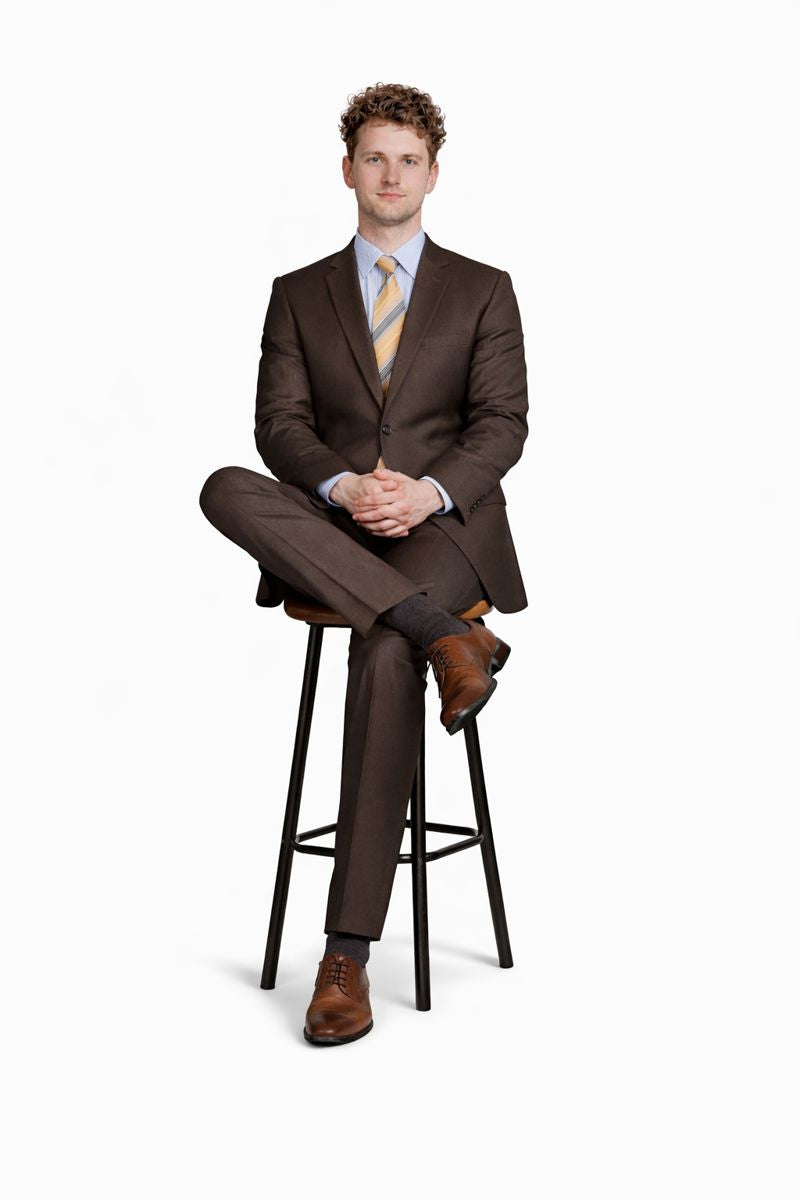 Men's Inexpensive Affordable Discounted and Silk Blend Authentic - Brown Suit-New Designer Collection - 38 Short Jacket+32 Waist Adjustable 28to34)(Height: 5 4 to5 7 )(Neck  15-16.5)S-M)