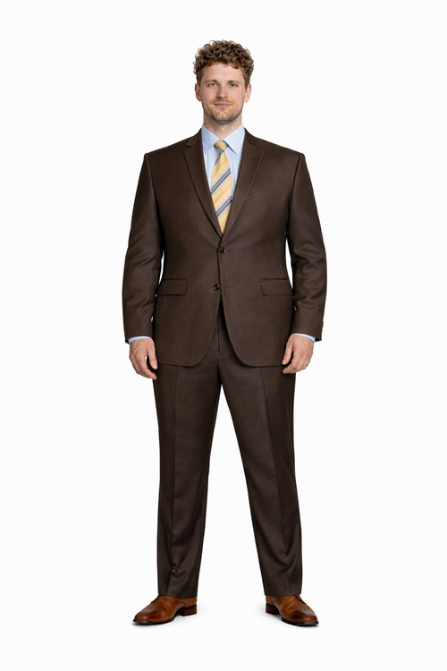 Men's Inexpensive Affordable Discounted and Silk Blend Authentic - Brown Suit-New Designer Collection