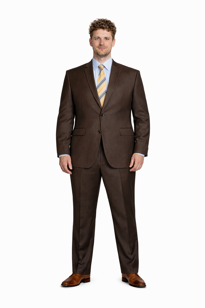Men's Inexpensive Affordable Discounted and Silk Blend Authentic - Brown Suit-New Designer Collection
