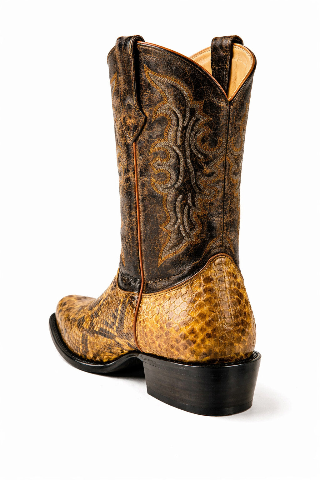 Men's Wild West Python Skin J Toe Boots 29957-New Designer Collection - 6