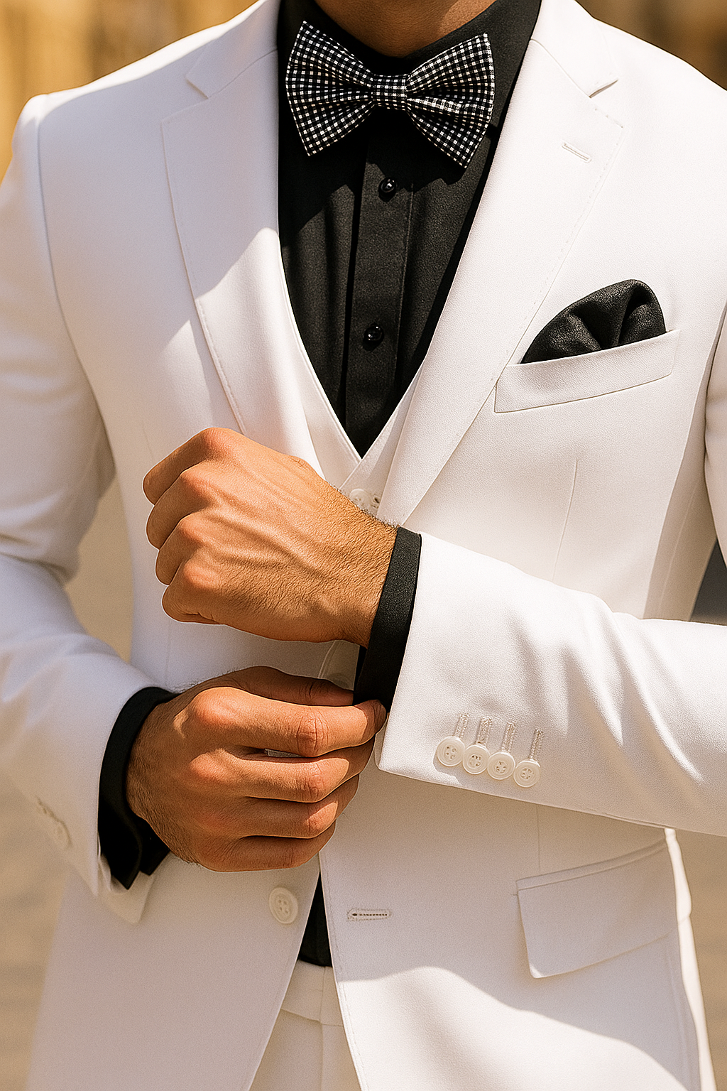 Mens John Travolta Saturday Night Fever Disco Jacket in White - New Arrival - 38 Short Jacket+32 Waist Adjustable 28to34)(Height: 5 4 to5 7 )(Neck  15-16.5)S-M)