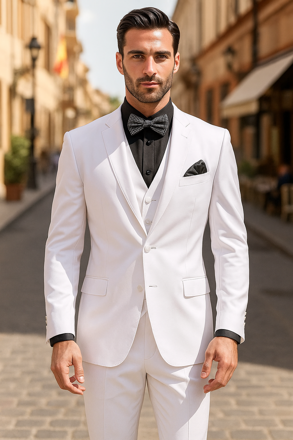 Mens John Travolta Saturday Night Fever Disco Jacket in White - New Arrival - 38 Short Jacket+32 Waist Adjustable 28to34)(Height: 5 4 to5 7 )(Neck  15-16.5)S-M)