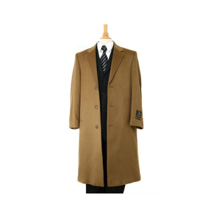 Harward Pure Cashmere&Wool Full Length Dark Camel overcoat