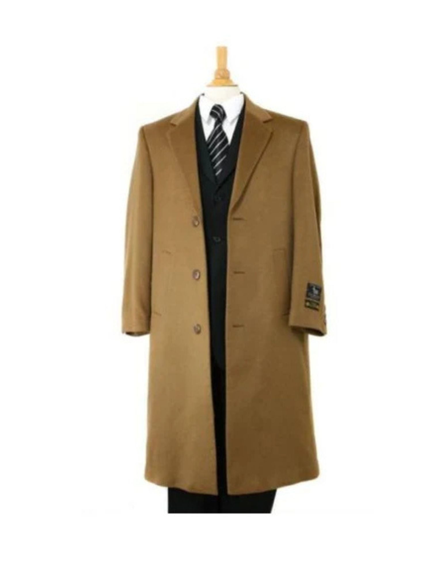 Harward Pure Cashmere&Wool Full Length Dark Camel overcoat - Coat Size 38