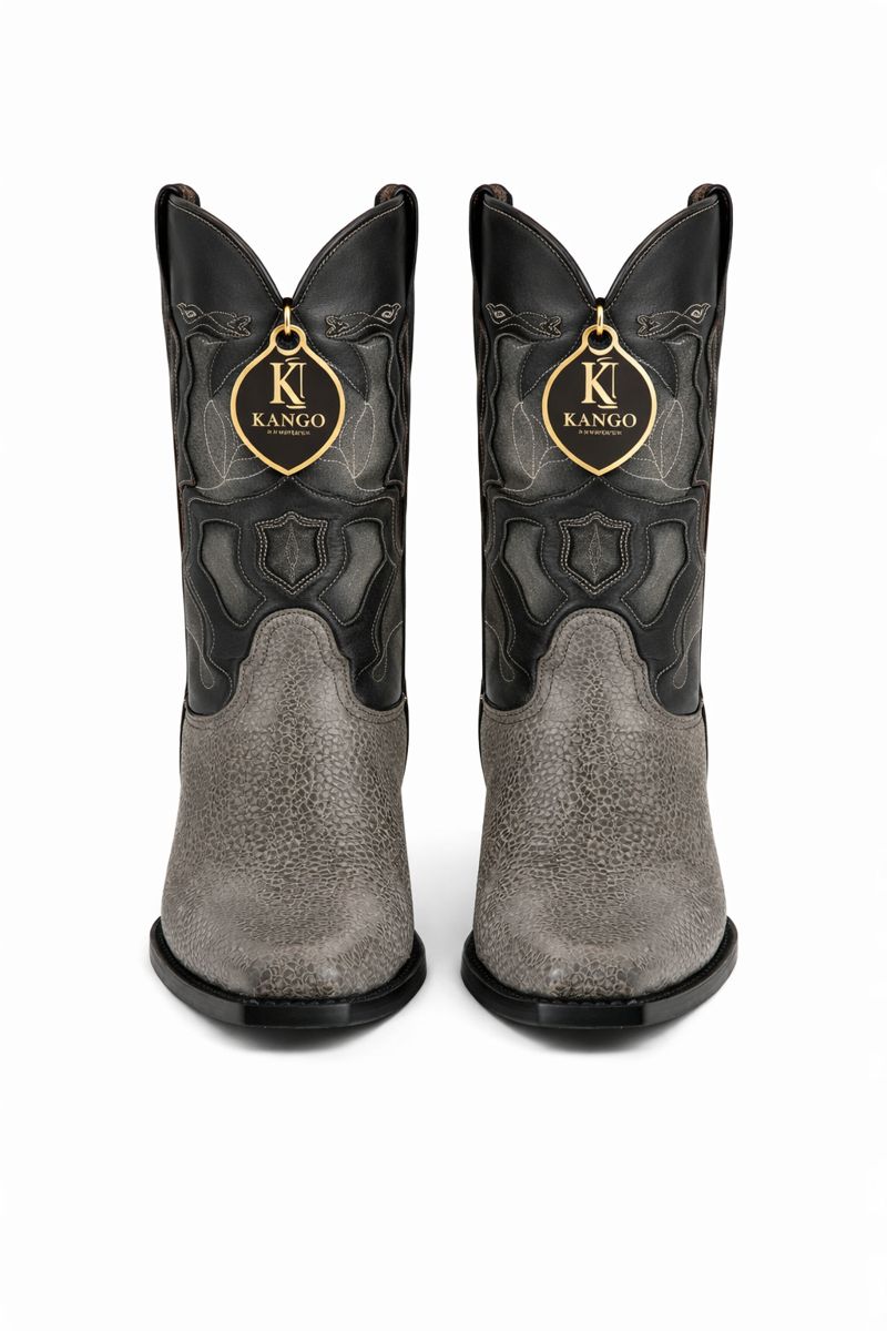 Men's King Exotic Snip Toe Sharkskin Boots Handcrafted Gray (494R0909)-New Designer Collection - 6 E