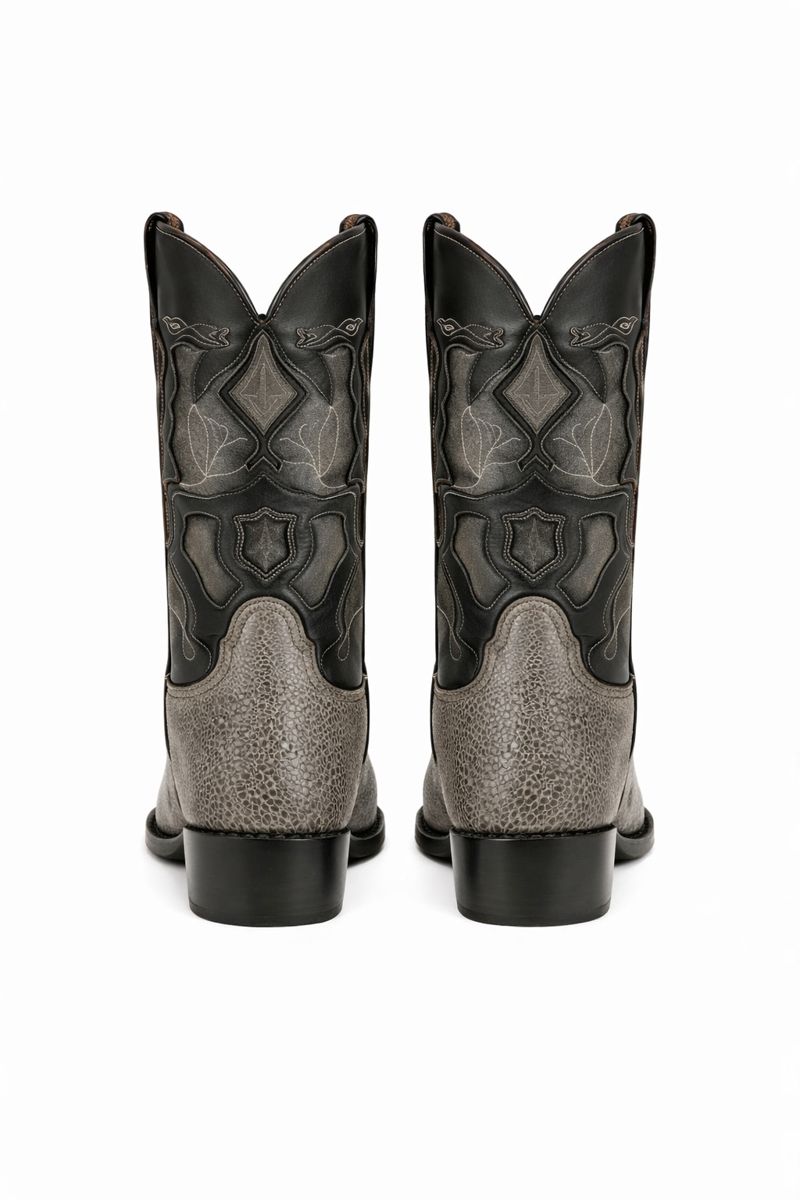 Men's King Exotic Snip Toe Sharkskin Boots Handcrafted Gray (494R0909)-New Designer Collection - 6 E