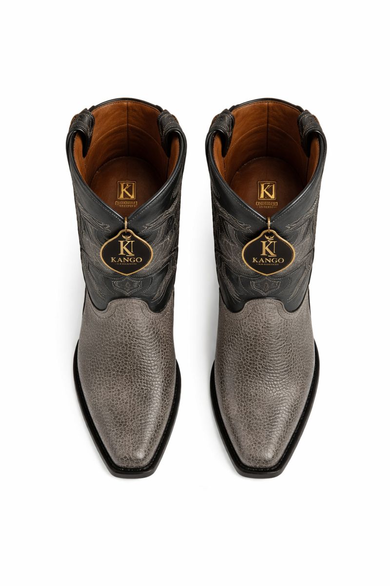 Men's King Exotic Snip Toe Sharkskin Boots Handcrafted Gray (494R0909)-New Designer Collection - 6 E