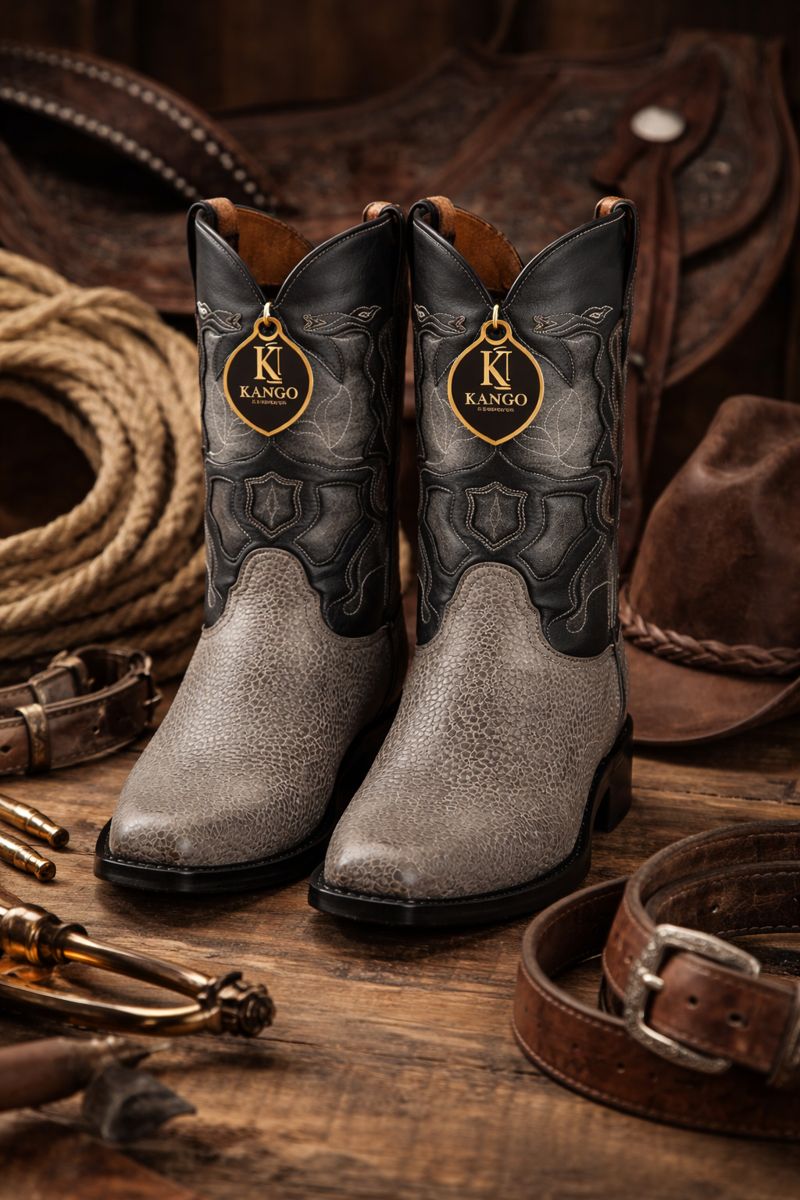 Men's King Exotic Snip Toe Sharkskin Boots Handcrafted Gray (494R0909)-New Designer Collection - 6 E