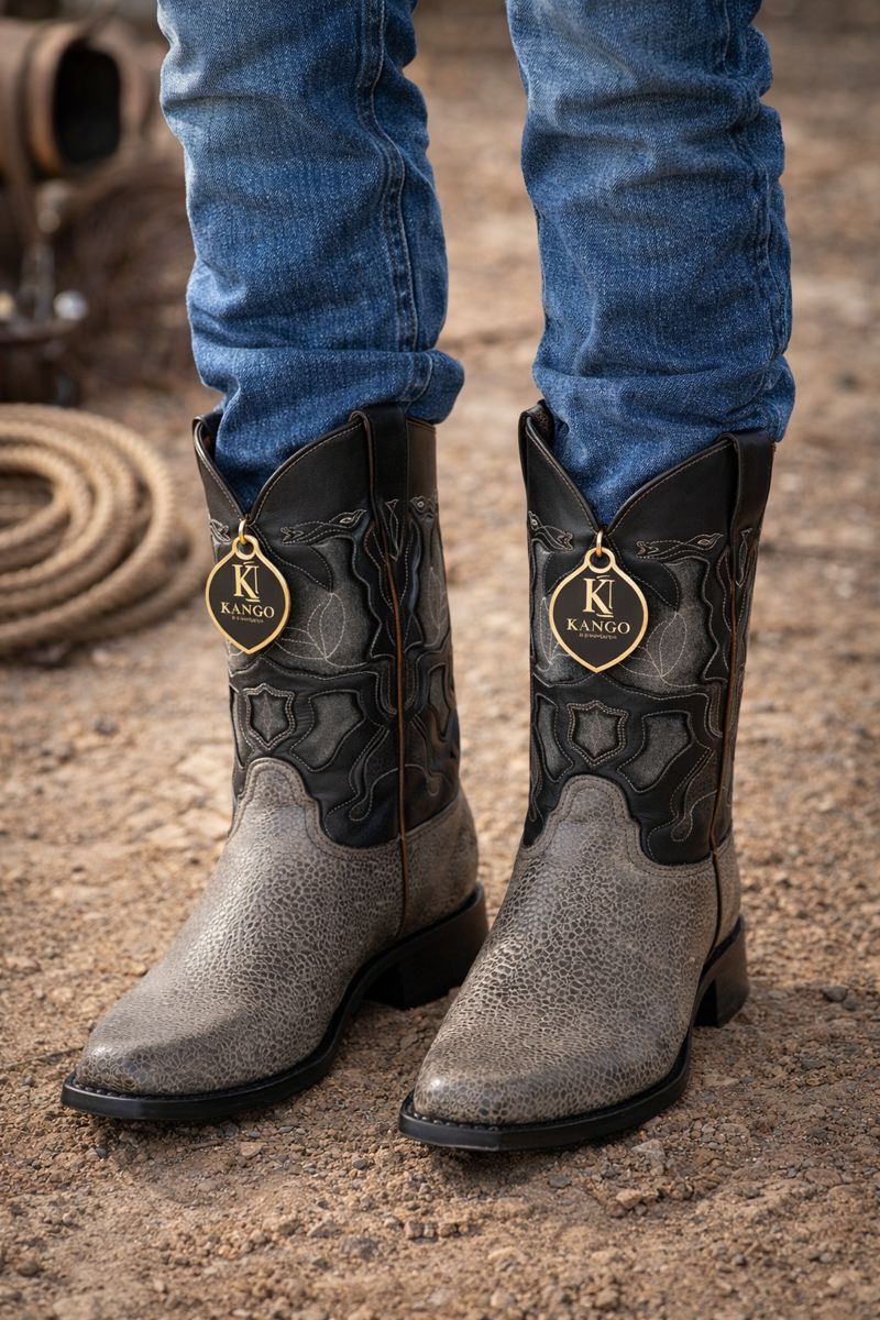 Men's King Exotic Snip Toe Sharkskin Boots Handcrafted Gray (494R0909)-New Designer Collection - 6 E