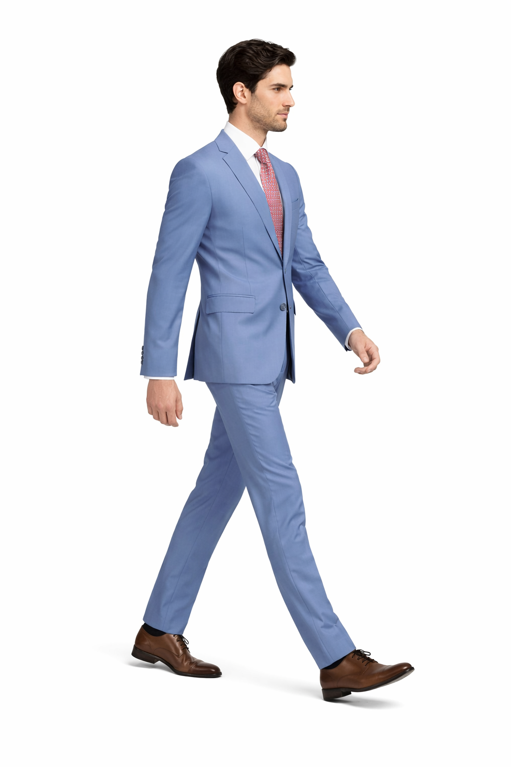 Mens Light Blue Suit Tiglio – Slim Fit Formal Suit for Summer and Weddings - 34 Short or Extra Small
